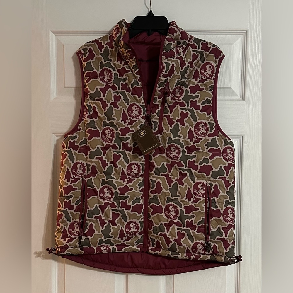 NWT Amigo Men’s Florida State Camo Reversible Puffer Vest - Size Medium‎
